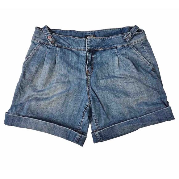 Kenneth Cole reaction adjustable jean shorts women's size 10 - Picture 1 of 7